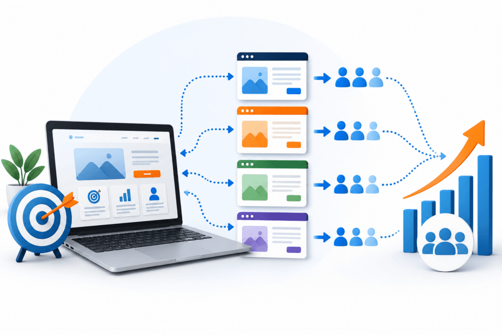 Targeted website traffic campaign reaching real visitors through industry websites